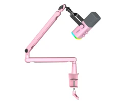 Fifine Headsets & Audio|TAM8 Dynamic Gaming Microphone and Boom Arm - Pink