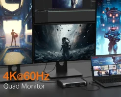 j5create Cables & Adapters|Storage Devices|Thunderbolt 4 Quad Display Docking Station