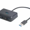 Deltaco Cables & Adapters|USB Docking Station with 4 Ports - Black