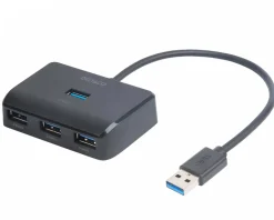 Deltaco Cables & Adapters|USB Docking Station with 4 Ports - Black