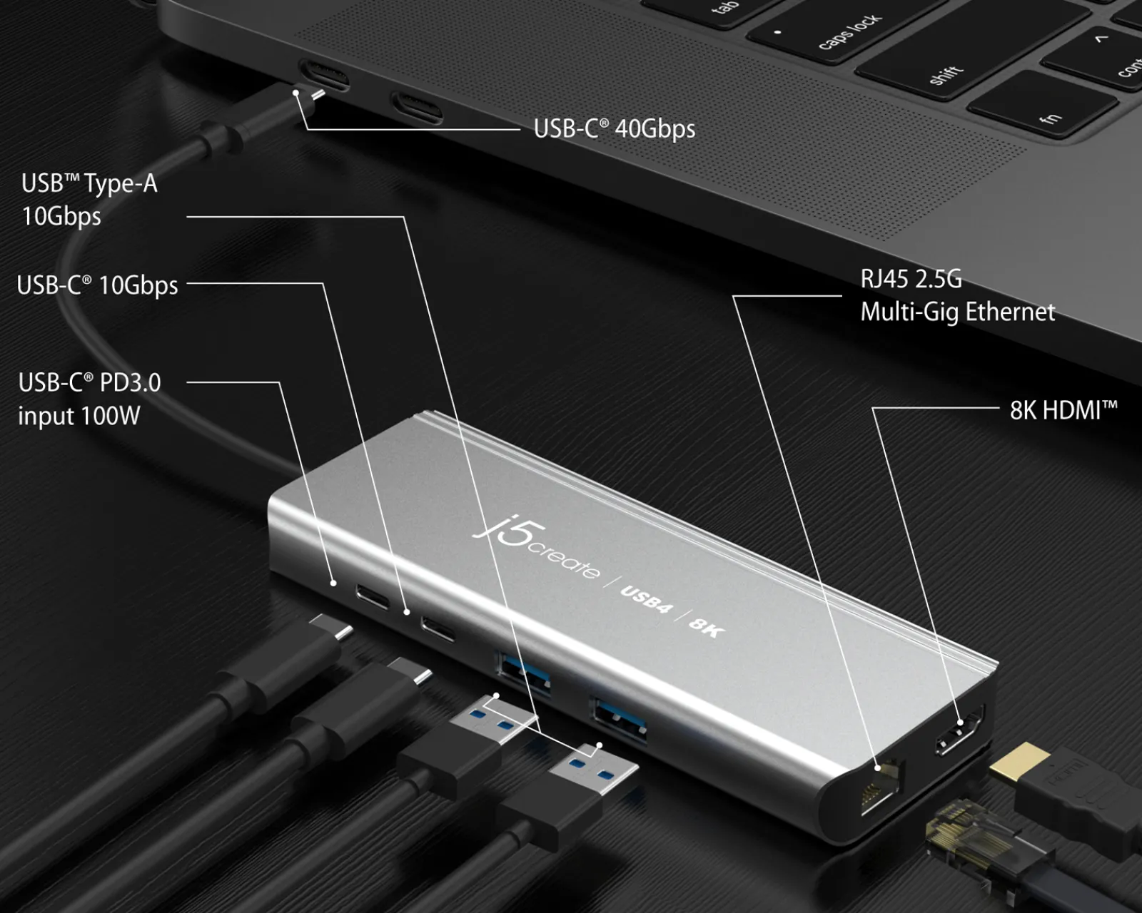 j5create Cables & Adapters|USB4 8K Multi-Port Hub