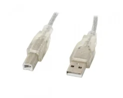 Lanberg Cables & Adapters|USB-A to USB-B 2.0 Cable Transparent (3 Meter)
