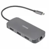 Deltaco Cables & Adapters|Storage Devices|USB-C Docking Station with 8 Ports - Grey