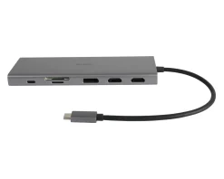 Deltaco Cables & Adapters|Storage Devices|USB-C Docking Station with 12 Ports - Grey