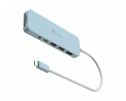 j5create Cables & Adapters|USB-C Multi-Port Hub with 60W Power Delivery - Blue