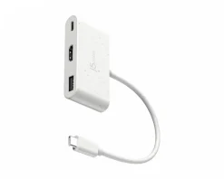 j5create Cables & Adapters|USB-C to HDMI 4K and USB Type-A with 90W Power Delivery - White