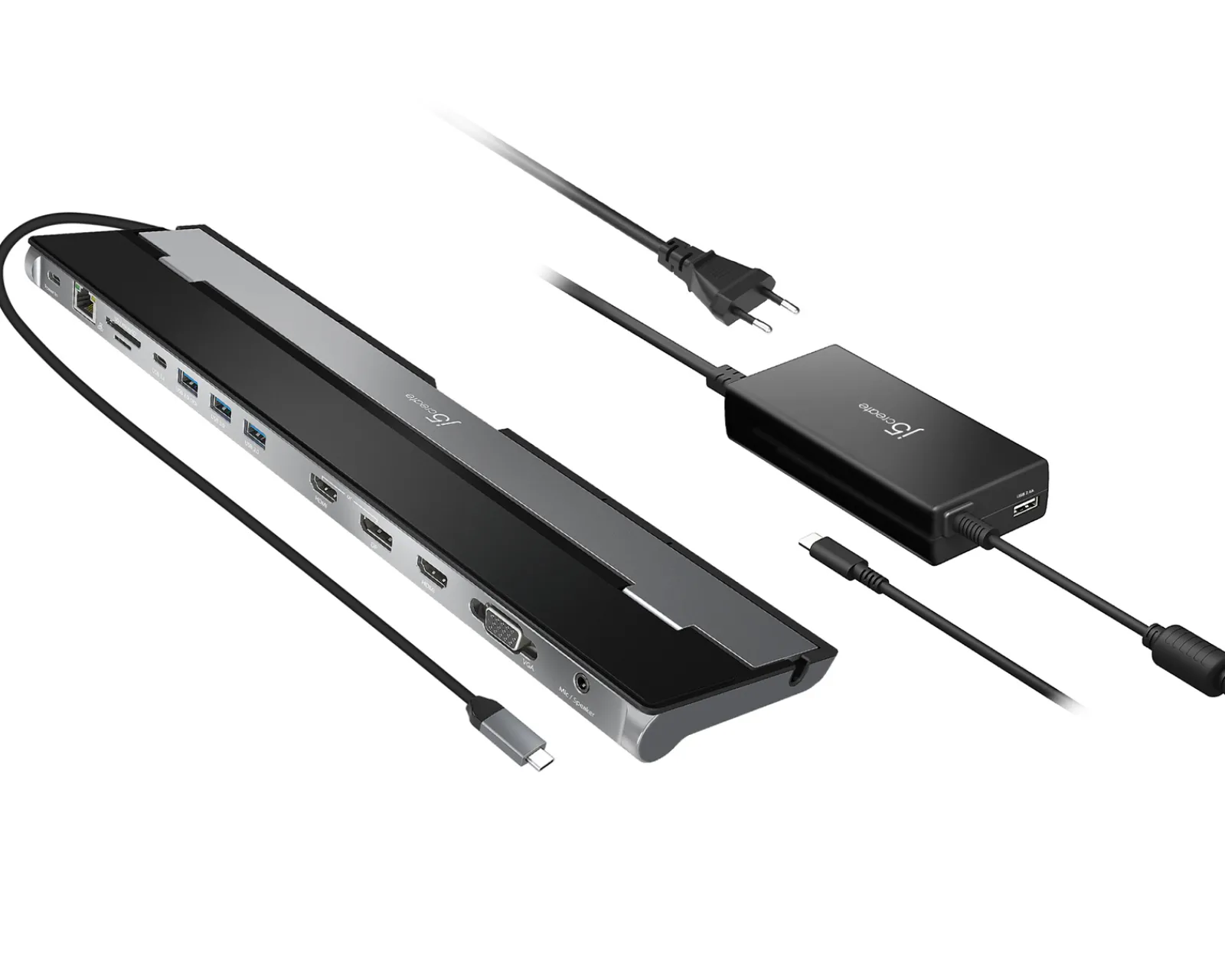 j5create Cables & Adapters|Storage Devices|USB-C Triple Display Docking Station - 100W PD Adapter