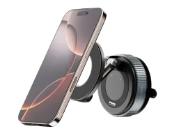 MaxMount Phone Holders|Vacuum Phone Holder with Magnetic Ring - Black