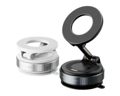 MaxMount Phone Holders|Vacuum Phone Holder with Magnetic Ring - Black