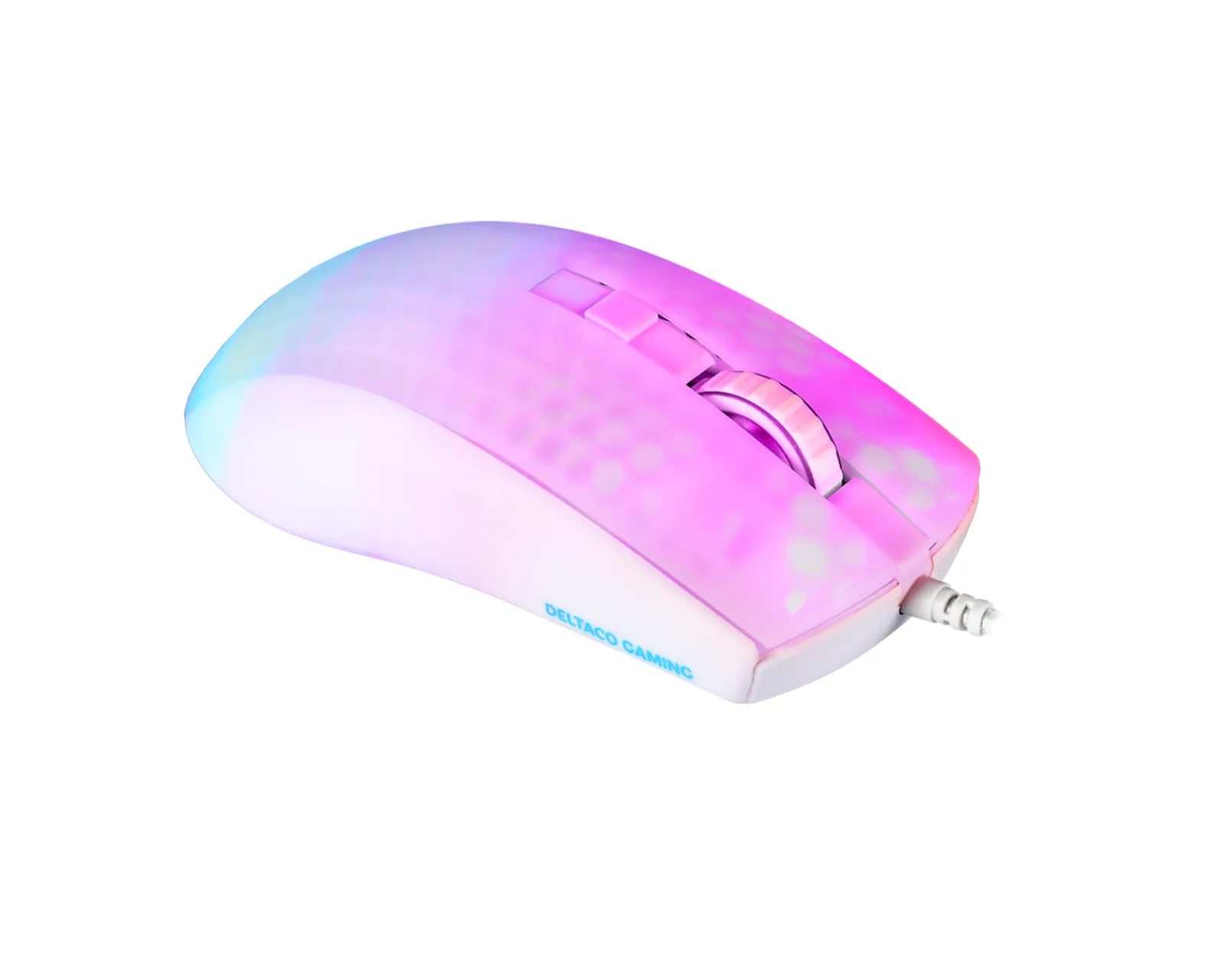 Deltaco Gaming Mice & Accessories|WM87 Semi-Transparent RGB Gaming Mouse - White