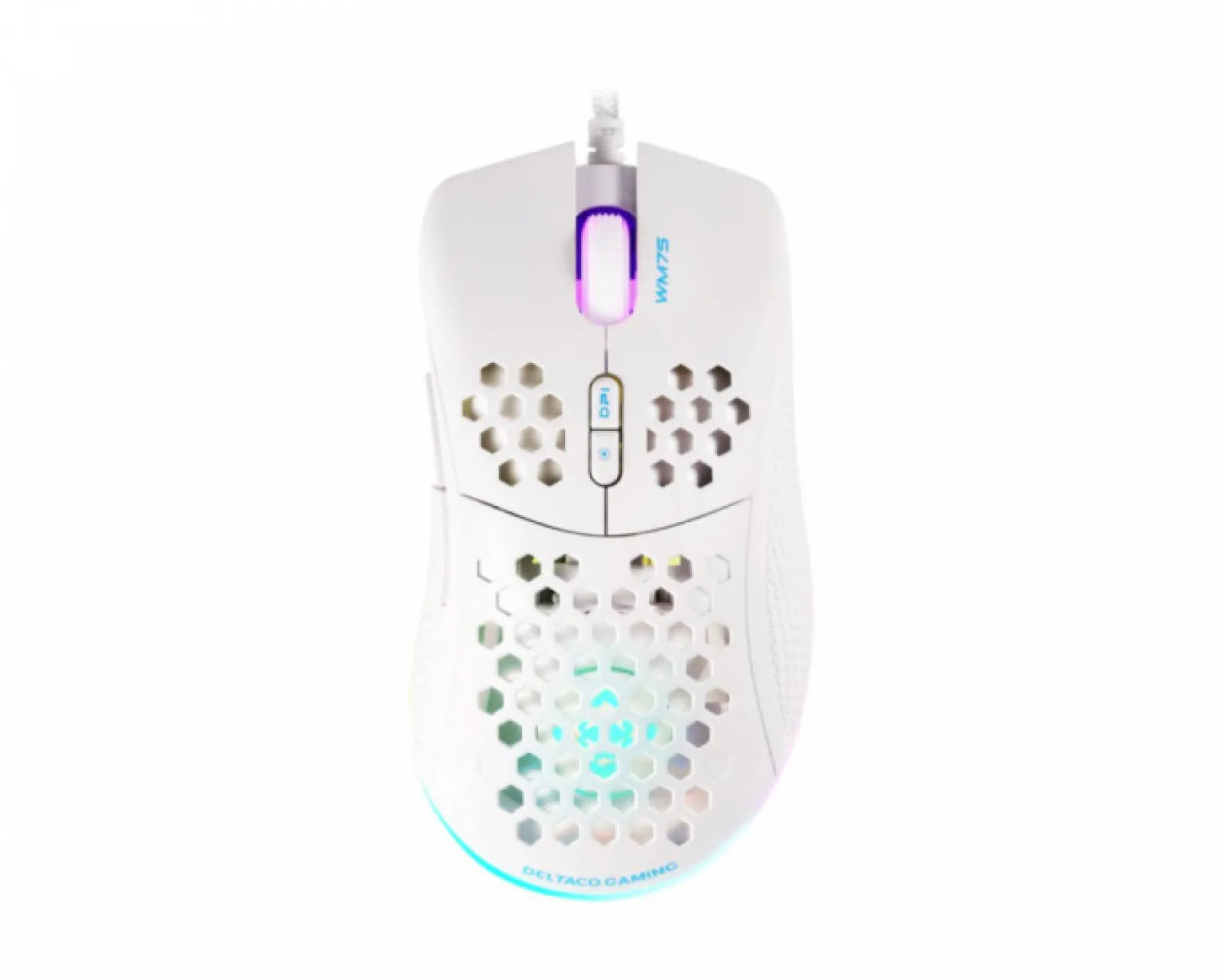 Deltaco Gaming Mice & Accessories|WM75 Ultra-Light RGB Gaming Mouse - White