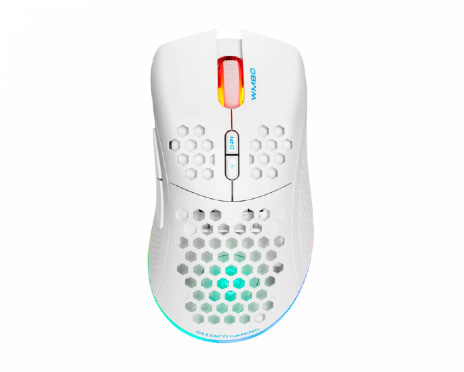 Deltaco Gaming Mice & Accessories|WM80 Wireless RGB Gaming Mouse Ultralight - White