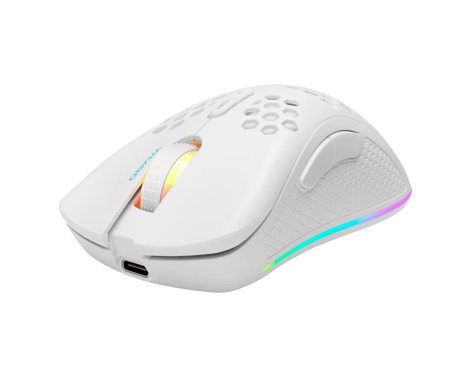 Deltaco Gaming Mice & Accessories|WM80 Wireless RGB Gaming Mouse Ultralight - White