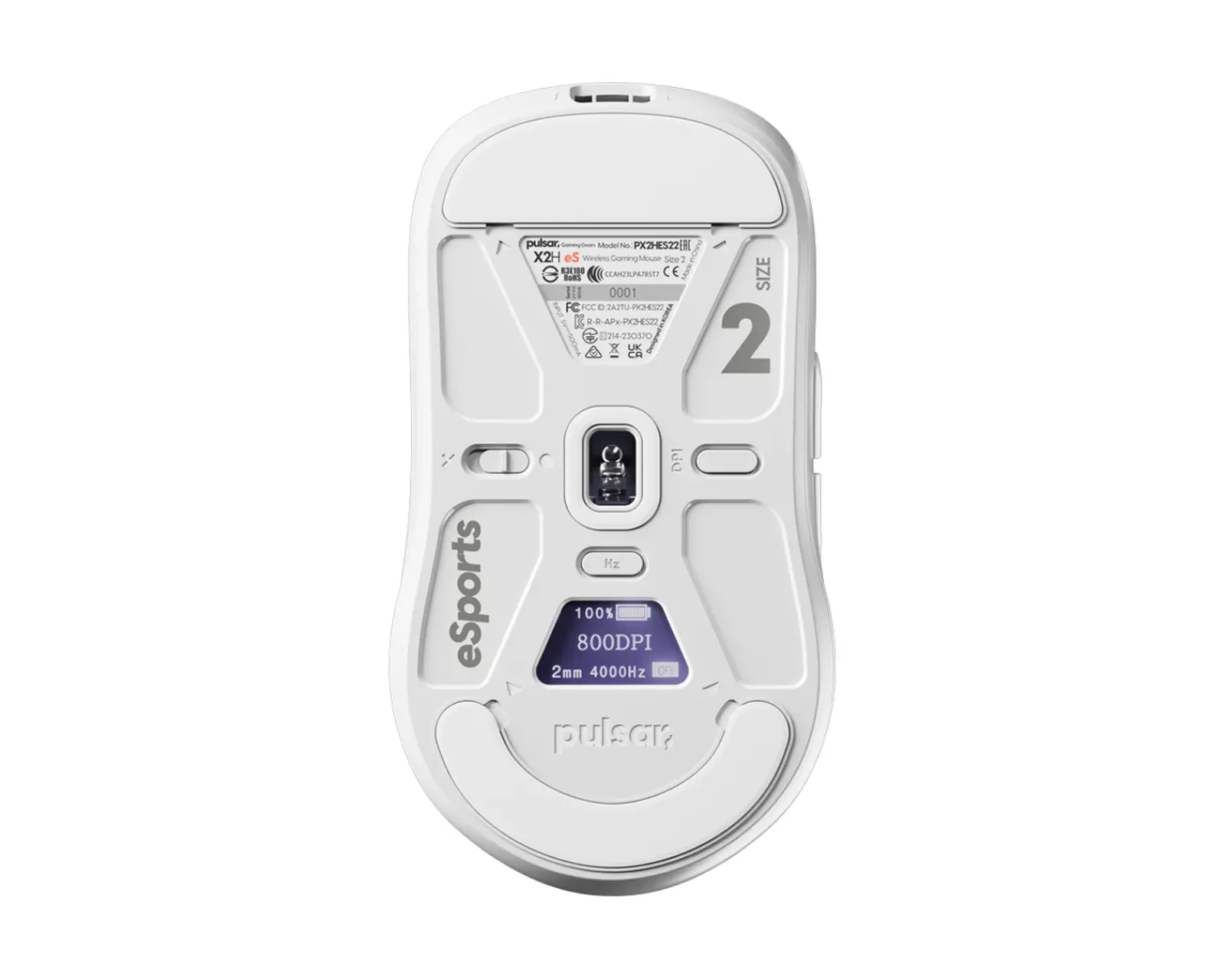 Pulsar Mice & Accessories|X2-H High Hump eS Wireless Gaming Mouse - White